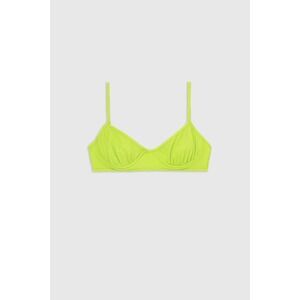 Nu Swim Pluto Demi Bikini Top Retro 80s Neon Bright Green Melon Large NWT $177